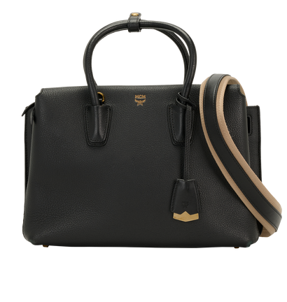 Milla Medium Tote, &pound;90, Handbags, Black, Leather, Front view